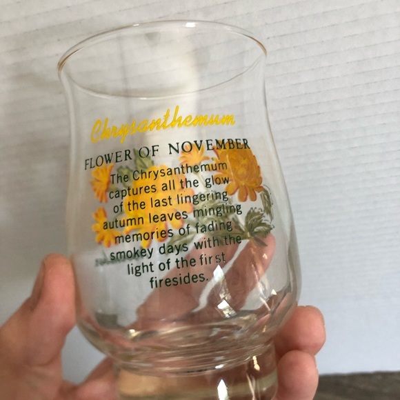 Vtg Dominion Glass November Flower of the Month Glass - Picture 3 of 9